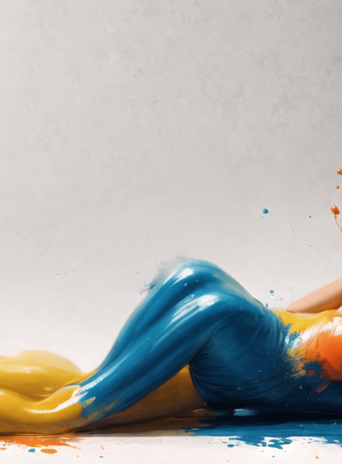 woman, paint, splat