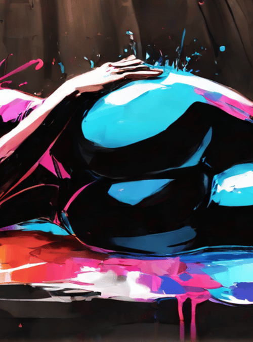 woman, paint, splotch, splash, figure