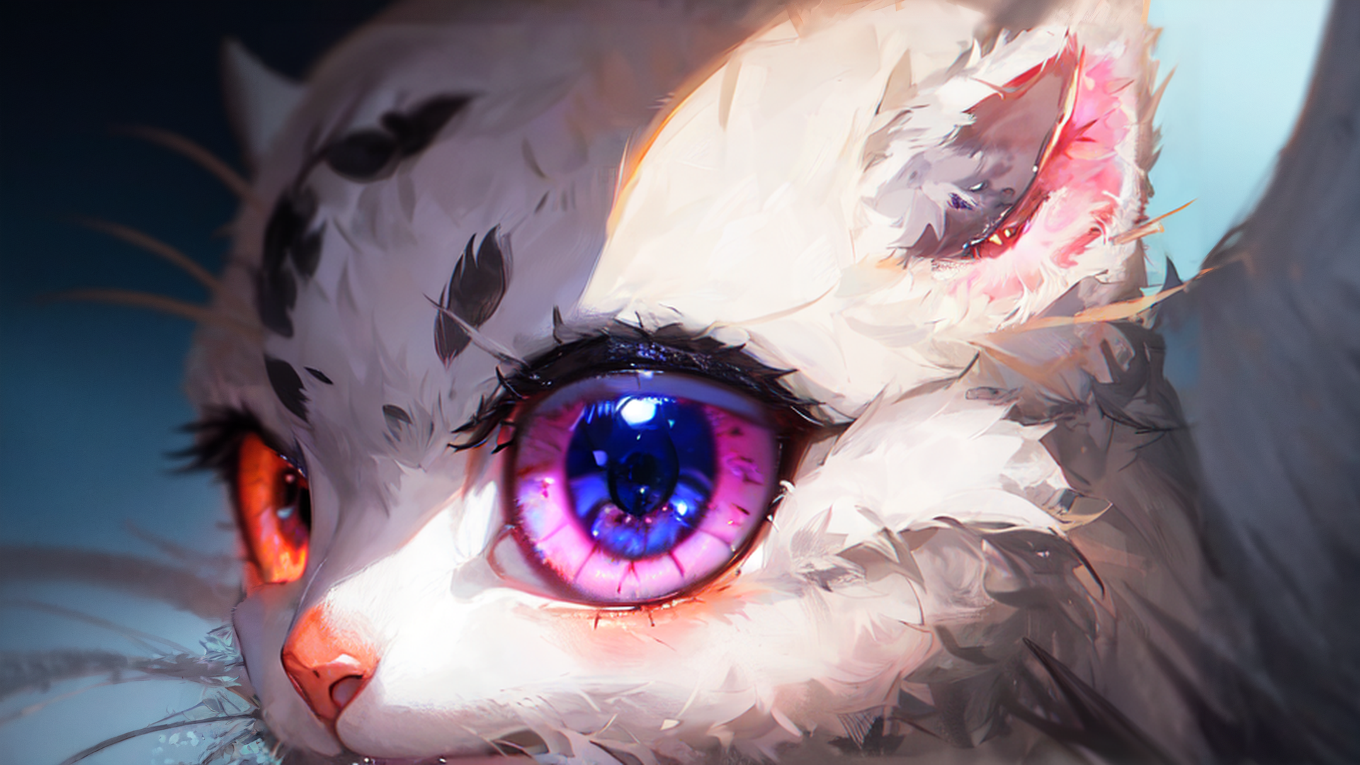 AI generated wallpaper featuring cat, furry