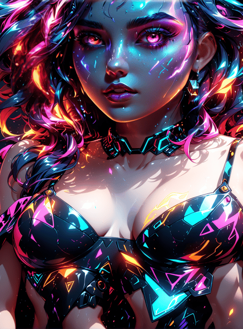 woman, cyberpunk, armor