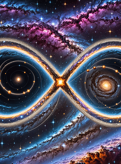 infinite symbol, galaxy, universe