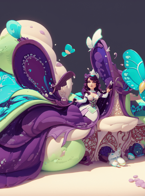 fairy, butterfly, giant, mushroom, crown