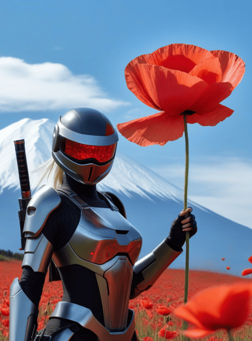 cyborg, poppy, mountain