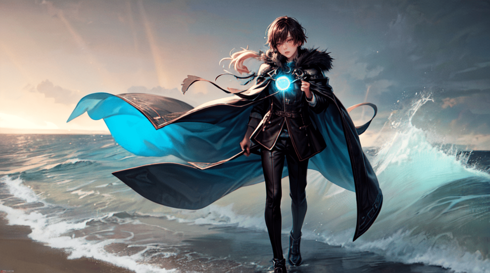 AI generated wallpaper featuring mage, character, gloved