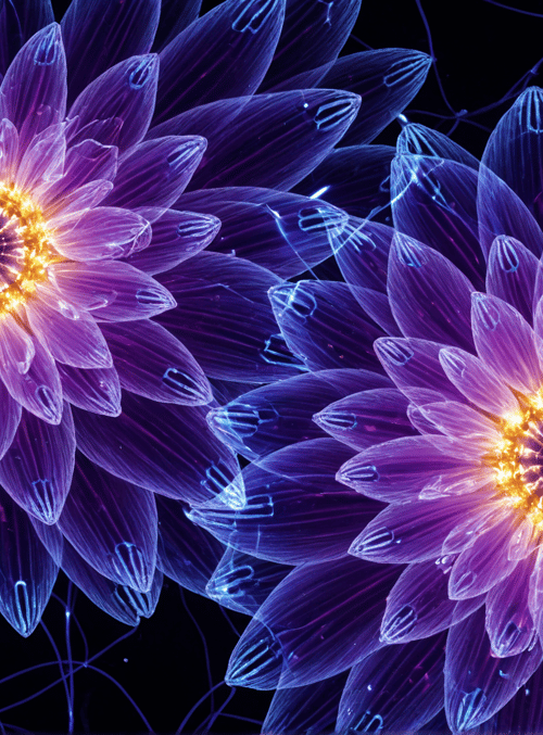 flowers, daisies, glowing