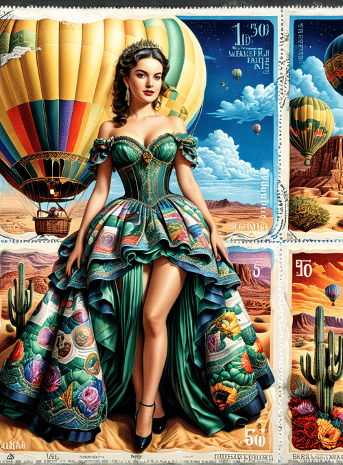 woman, hot air balloon, desert
