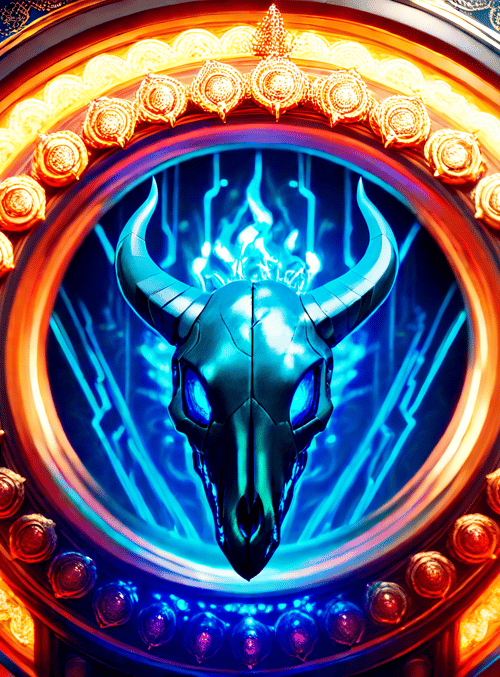 bull skull, portal, ornament