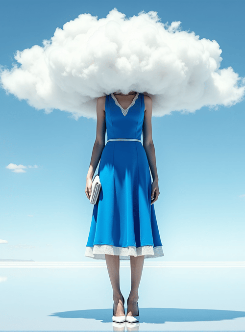 woman, cloud