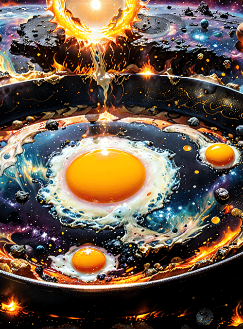 eggs, universe, pan