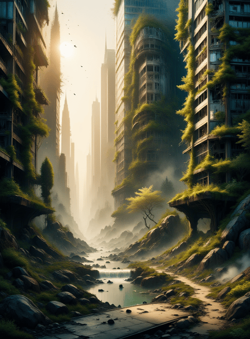 city, nature, river, buildings, trees