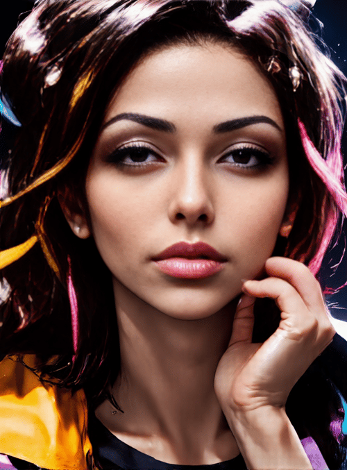 woman, hair, confetti