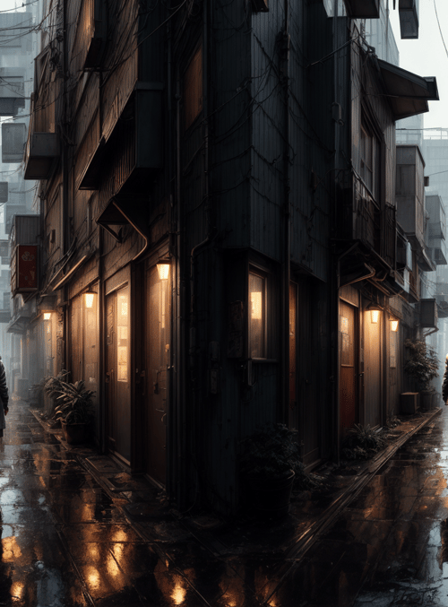 person, alley, city