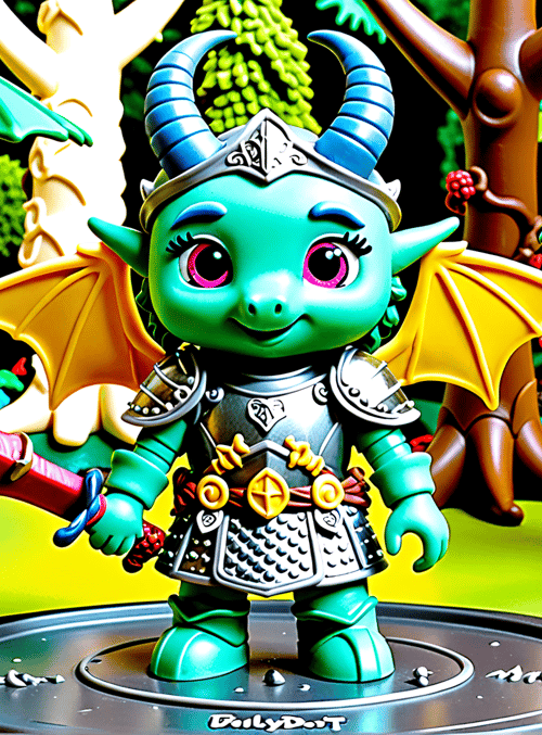 dragon, toy, character, armor, sword, tree, umbrella, forest, figure, goblin