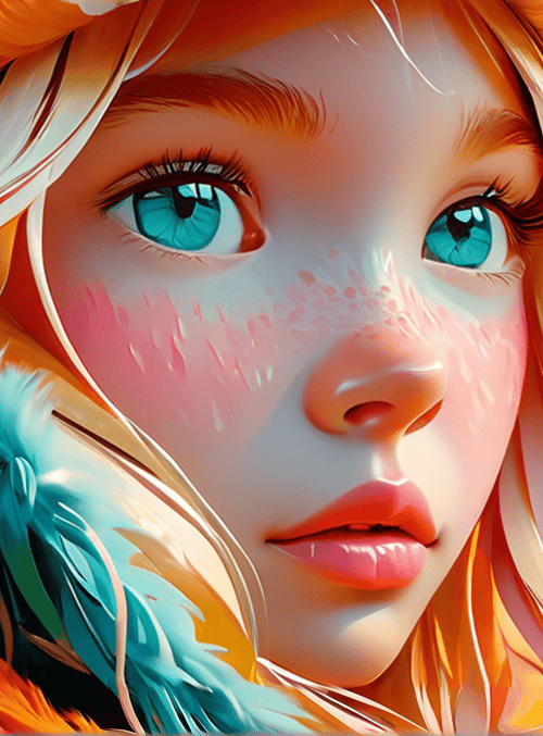 girl, feathers, sun, clouds, hair