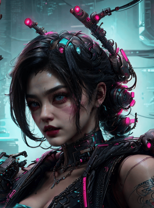 cyborg, woman, goggles