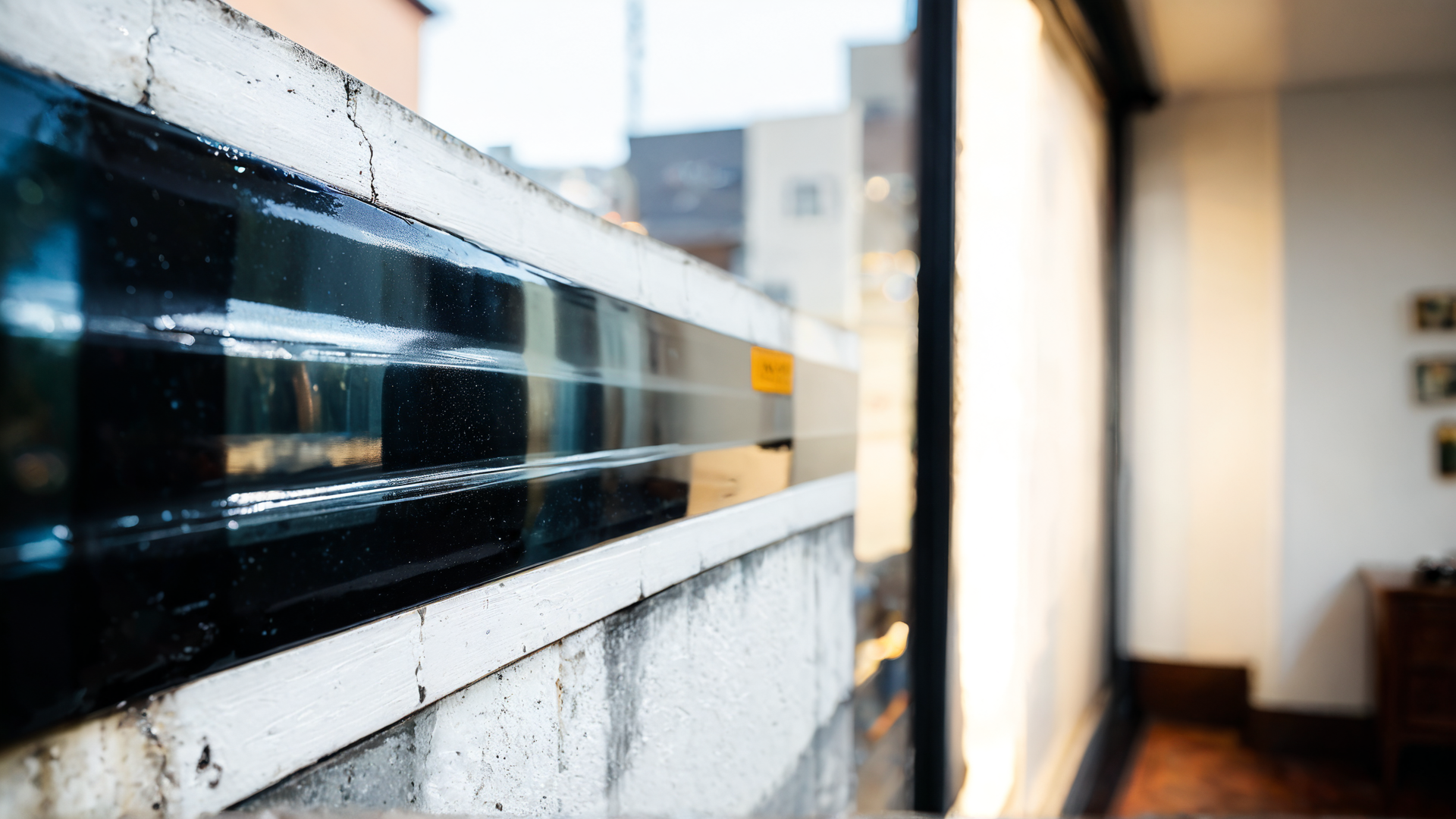 AI generated wallpaper featuring window, building, interior