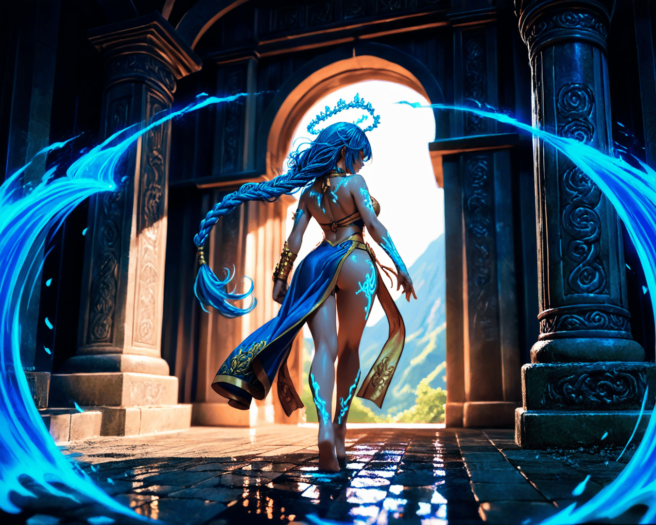 AI generated wallpaper featuring woman, goddess, mystic
