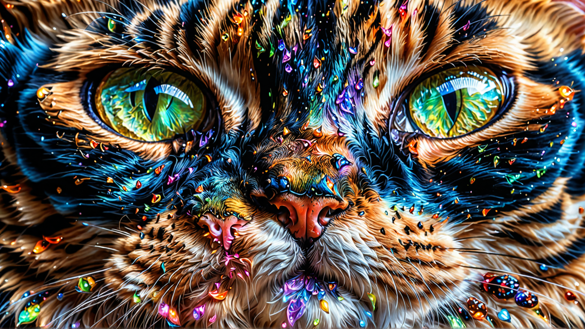 AI generated wallpaper featuring cat, feline, animal