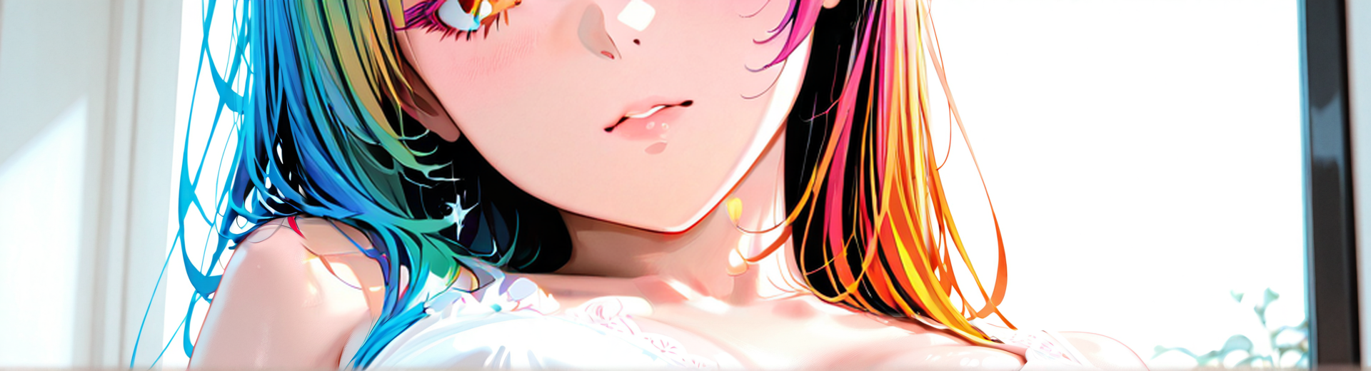 AI generated wallpaper featuring girl, hair, neck, shoulders
