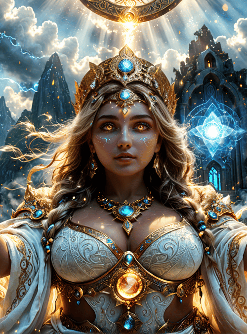 goddess, ancient, castle