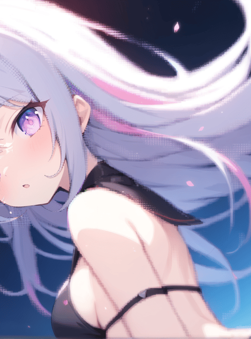 anime girl, cherry blossoms, camera