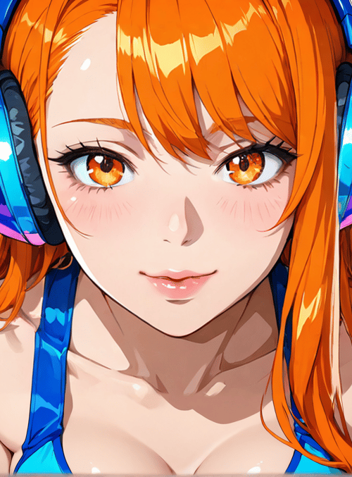 girl, headphones, car, hair, ears, shoulders, chest, neck, face, eyes