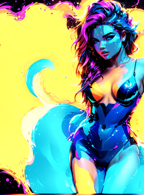 woman, futuristic, paint