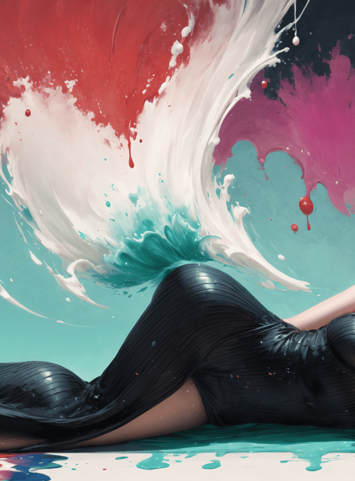 woman, paint, splash