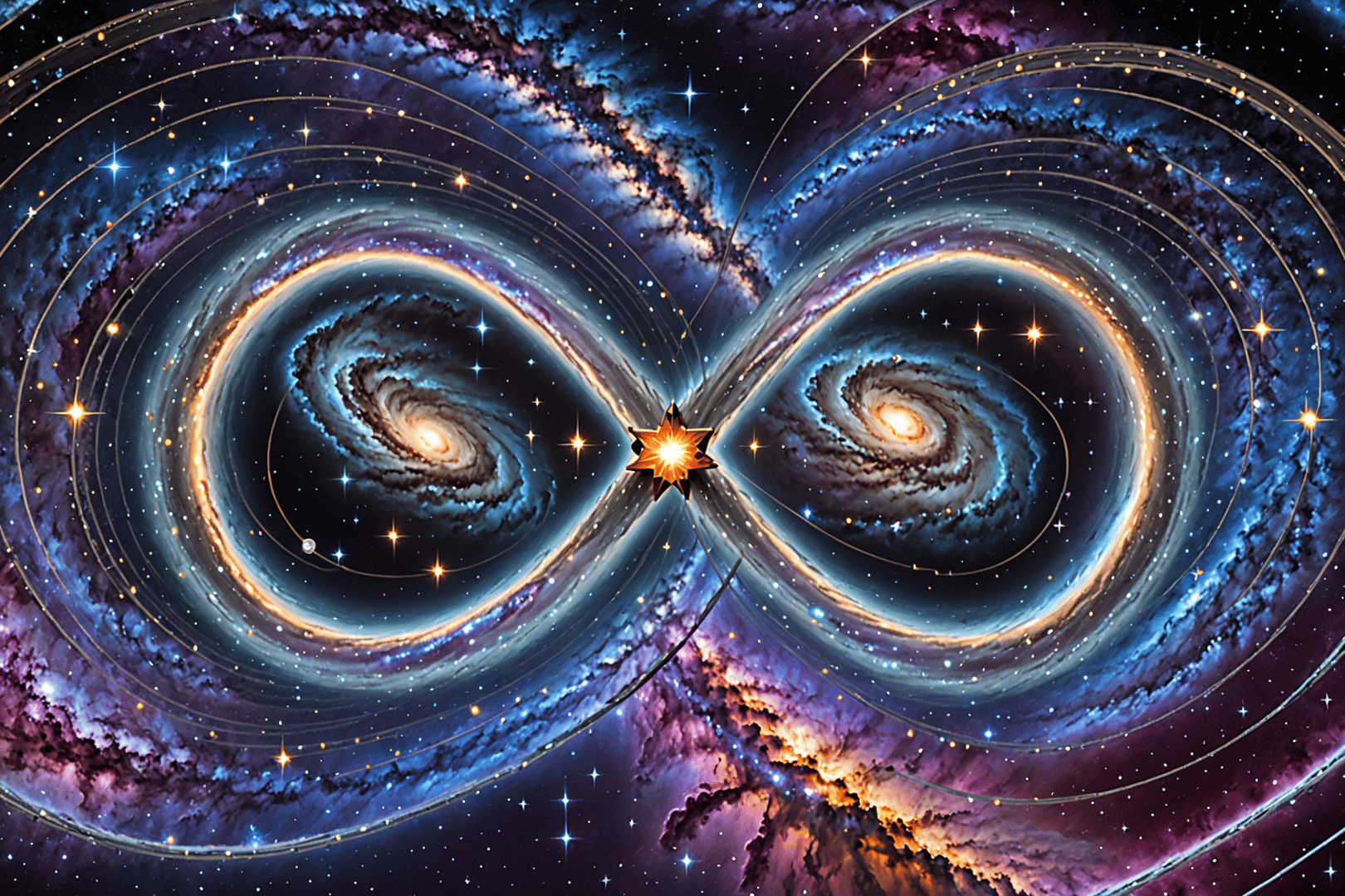 AI generated wallpaper featuring galaxy, star, infinite symbol