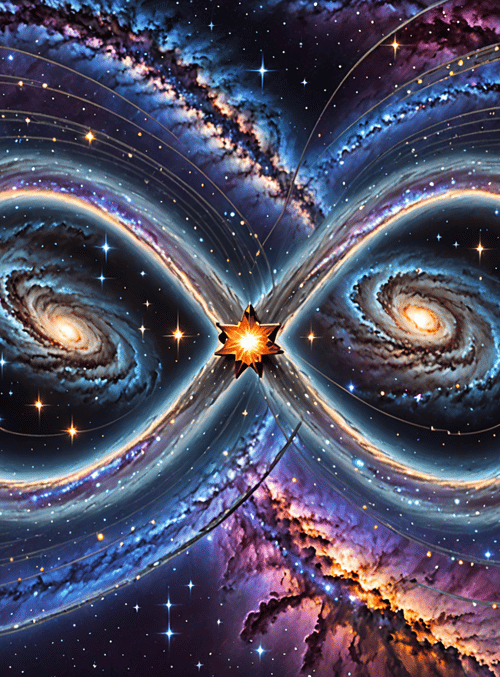galaxy, star, infinite symbol