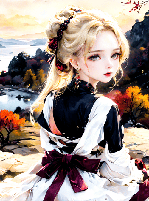 woman, landscape, nature