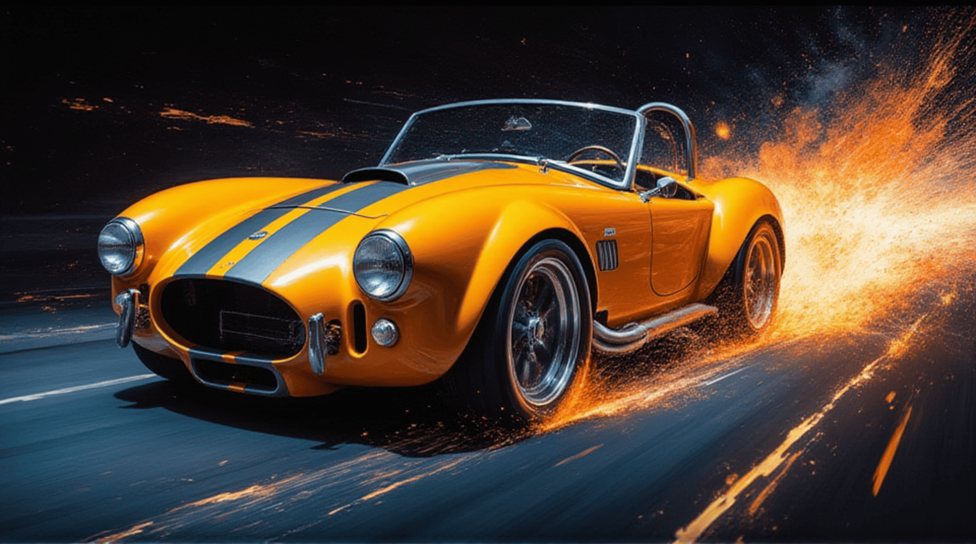 AI generated wallpaper featuring car, sports car, convertible, classic car, racing car