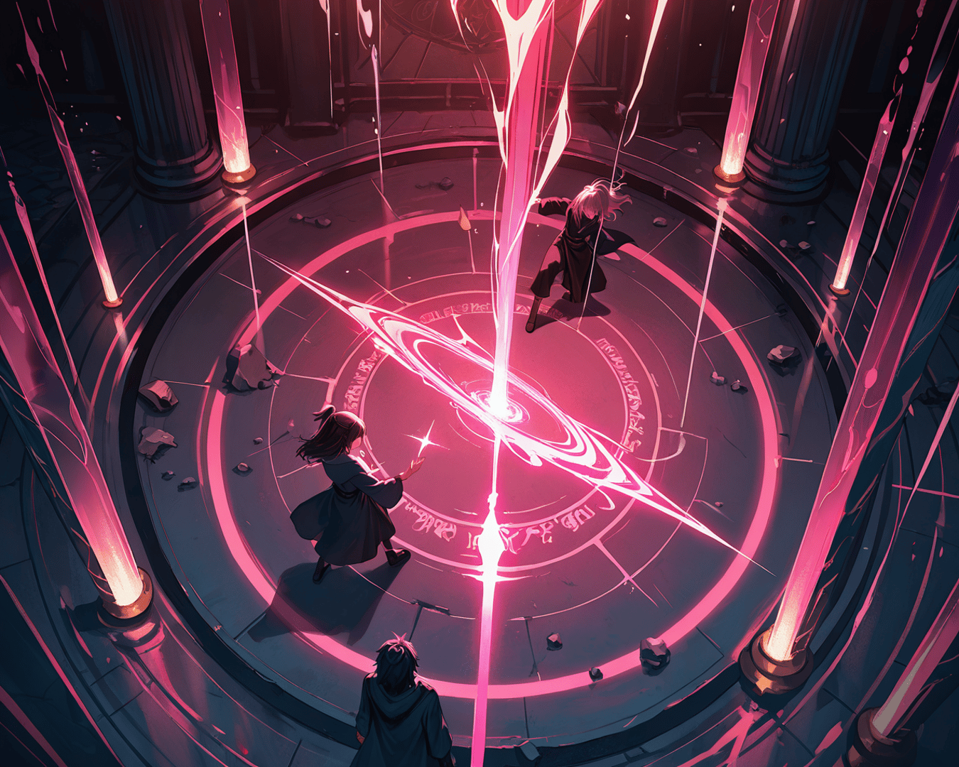 AI generated wallpaper featuring witch, magician, circle