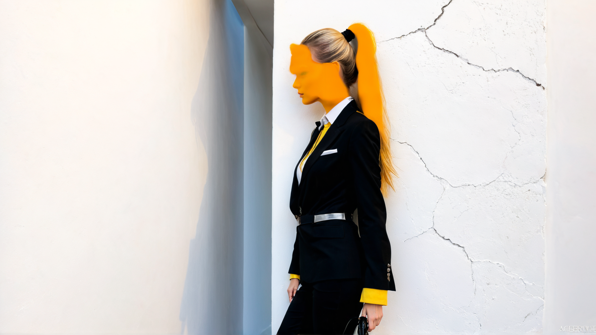 AI generated wallpaper featuring woman, business, hair
