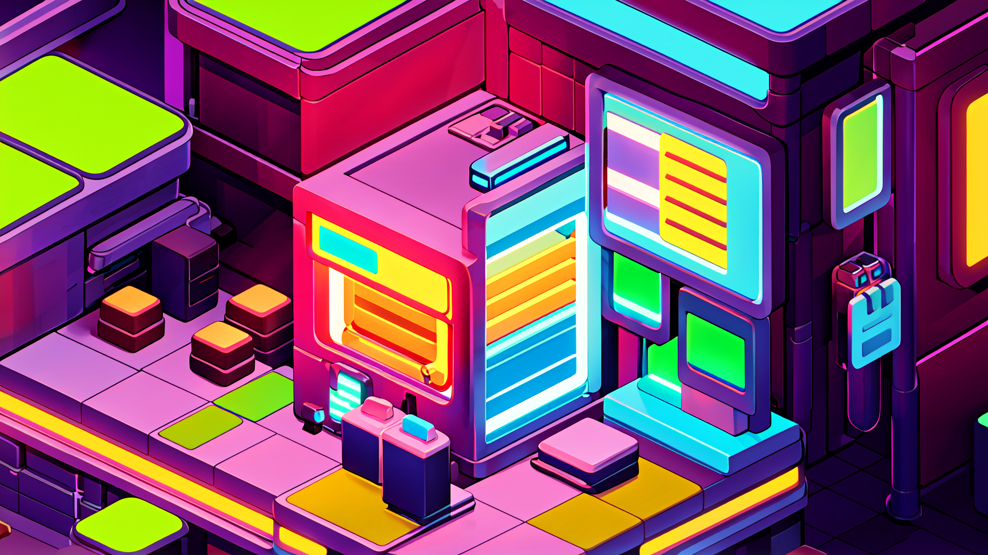 AI generated wallpaper featuring terminal, interface, screen, circuit, console