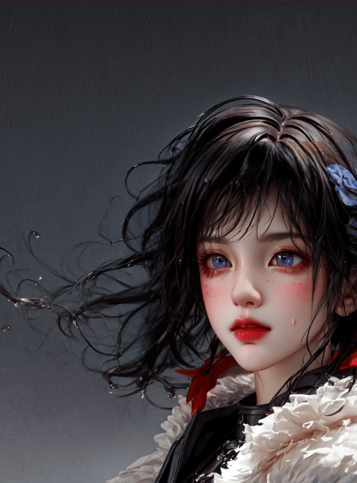 girl, flower, coat