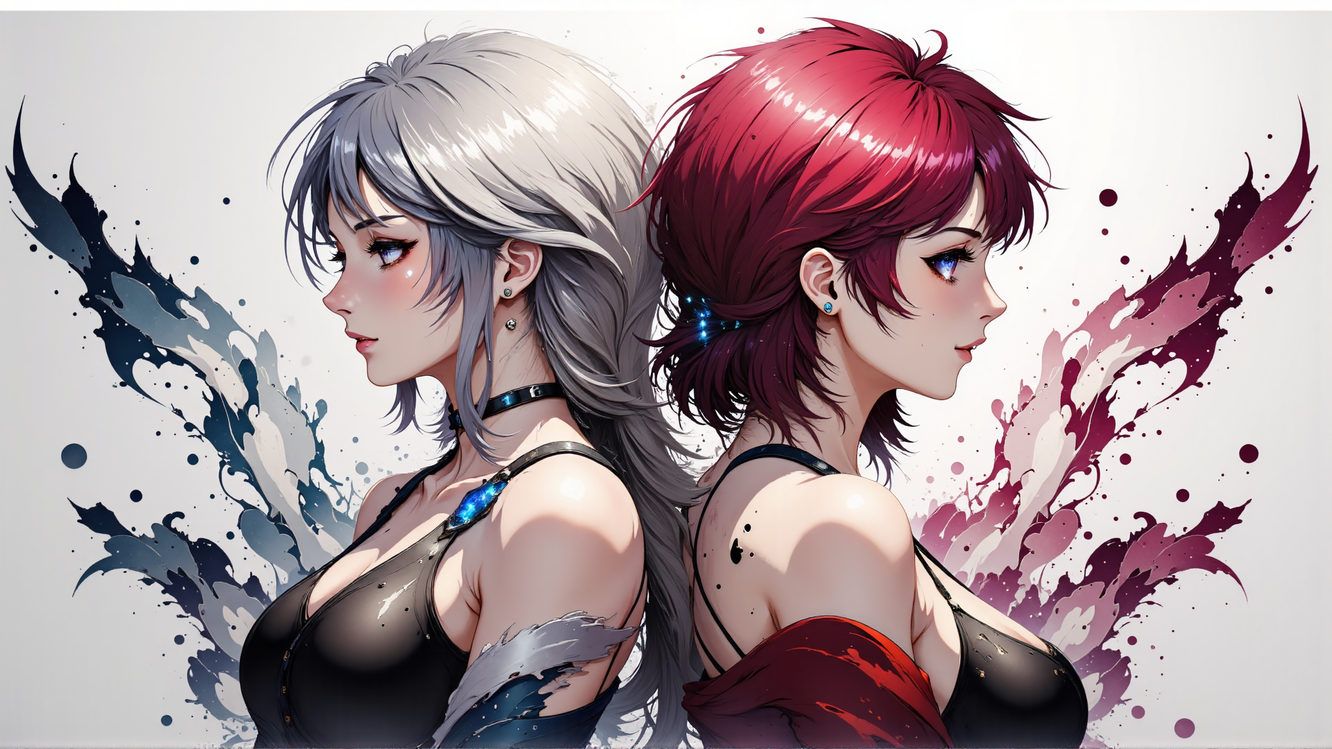 AI generated wallpaper featuring girls, anime, characters