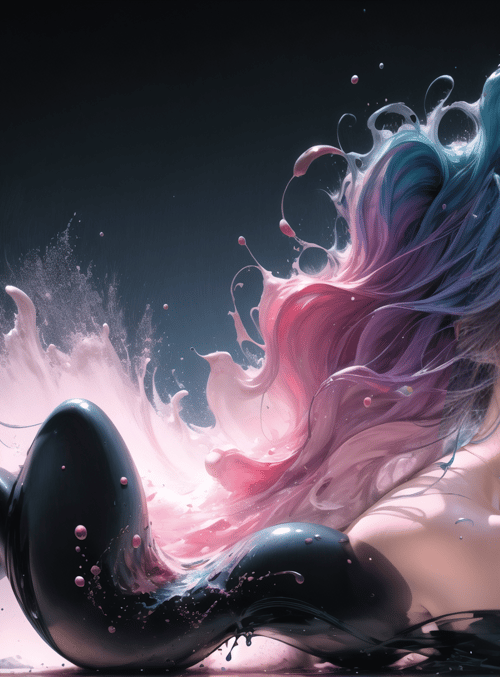 woman, paint, liquid