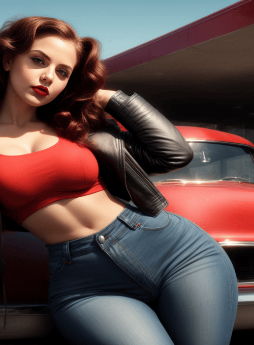 woman, car
