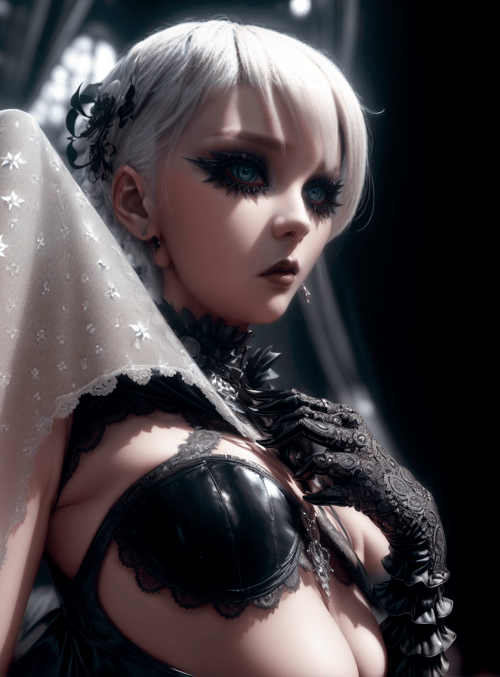 woman, veil, gloves