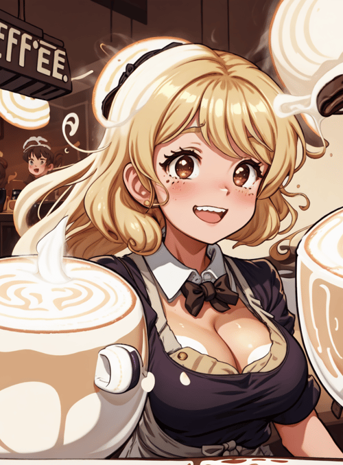 barista, coffee, cappuccino, latte, cafe, waitress, mug, chocolate, steamer, espresso