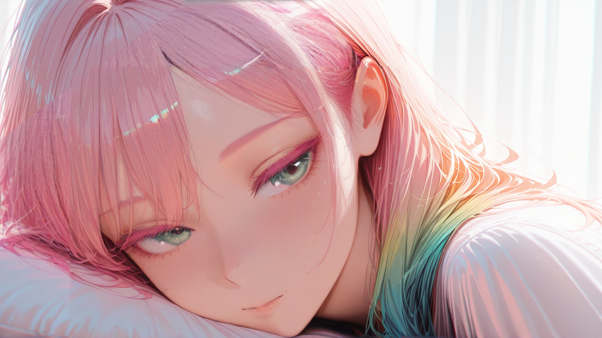 AI generated wallpaper featuring anime girl, hair