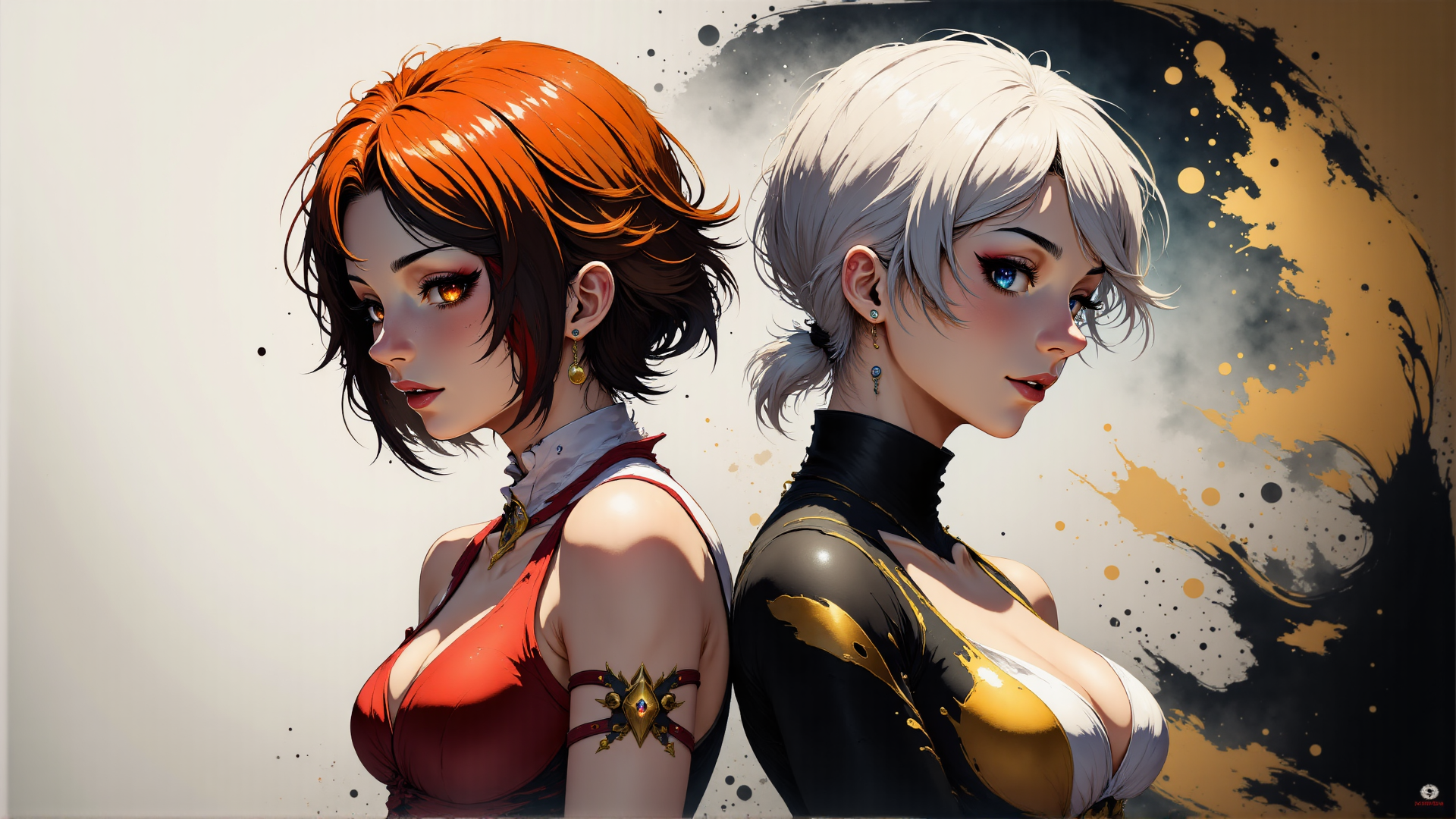 AI generated wallpaper featuring woman, female, character, anime, artwork