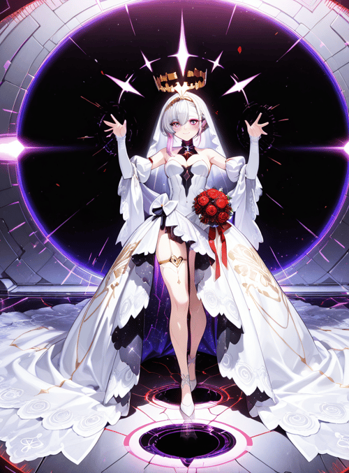 bride, cyberpunk, anime