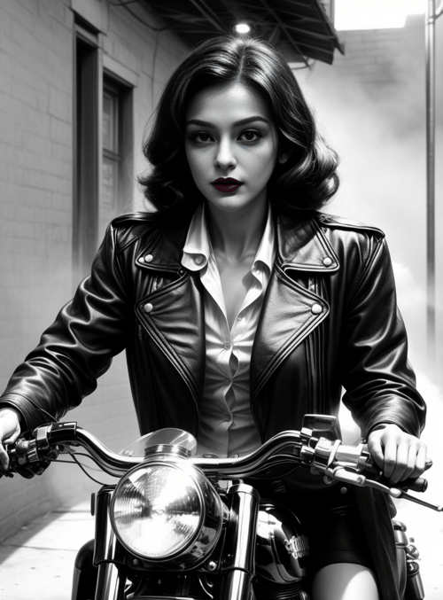 woman, motorcycle
