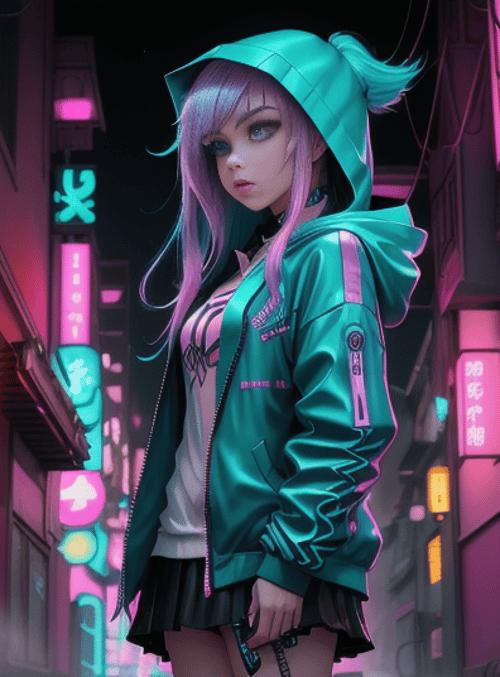 girl, anime, cyberpunk
