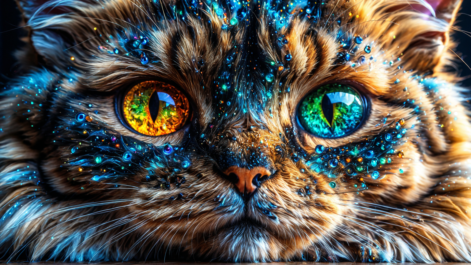 AI generated wallpaper featuring cat, feline, animal