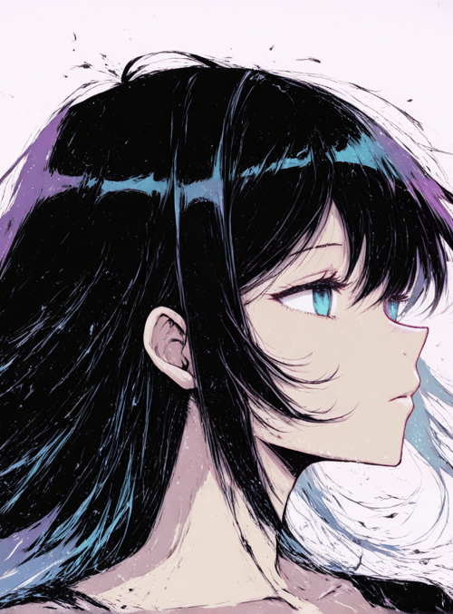 girl, anime character, hair, ear, side profile