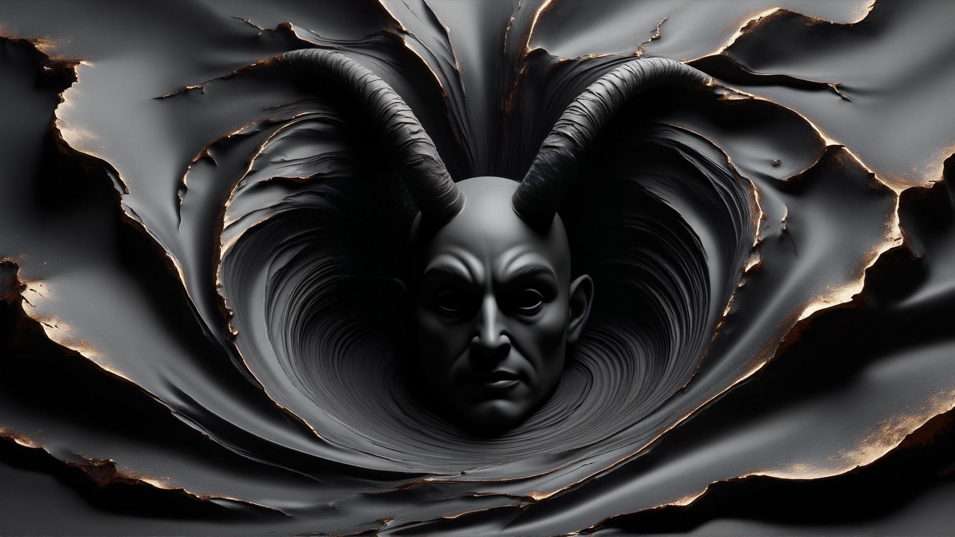 AI generated wallpaper featuring demon, face, horns
