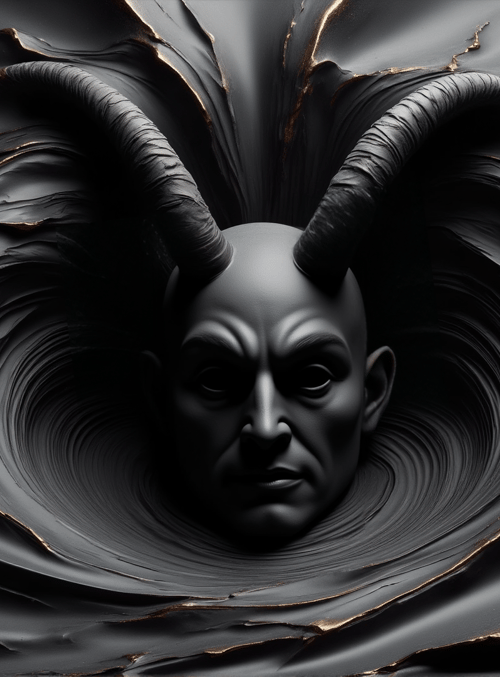 demon, face, horns